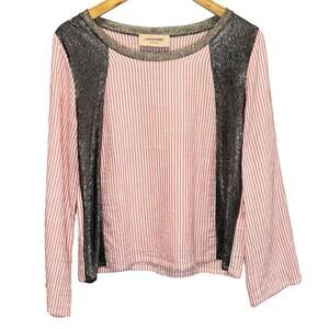 Loyd/Ford Stripe & Metallic Blouse Top - size Medium